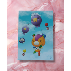 illustration dessin print animal crossing pokemon crossover miro et baudrive